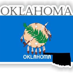oklahoma sticker flag mf for laptop book fridge guitar motorcycle helmet toolbox door pc boat