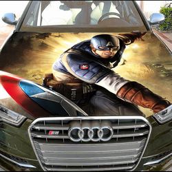 Vinyl Car Hood Wrap Full Color Graphics Decal Captain America  Sticker 2