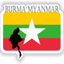burma myanmar sticker flag mf for laptop book fridge guitar motorcycle helmet toolbox door pc boat