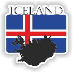 iceland sticker flag mf for laptop book fridge guitar motorcycle helmet toolbox door pc boat