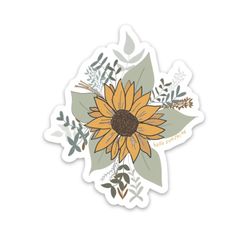 sunflower sticker | sun flower decal | hello sunshine | aesthetic stickers