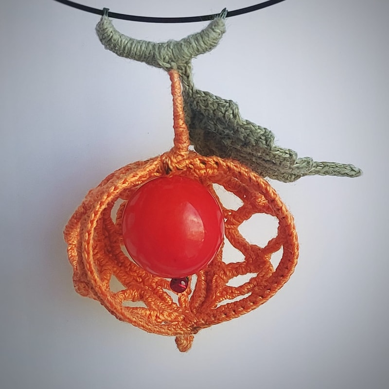 Physalis crochet pattern, flower pattern, fruit crochet tutorial, crochet pendant, crochet brooch, handmade flower DIY 2.jpg