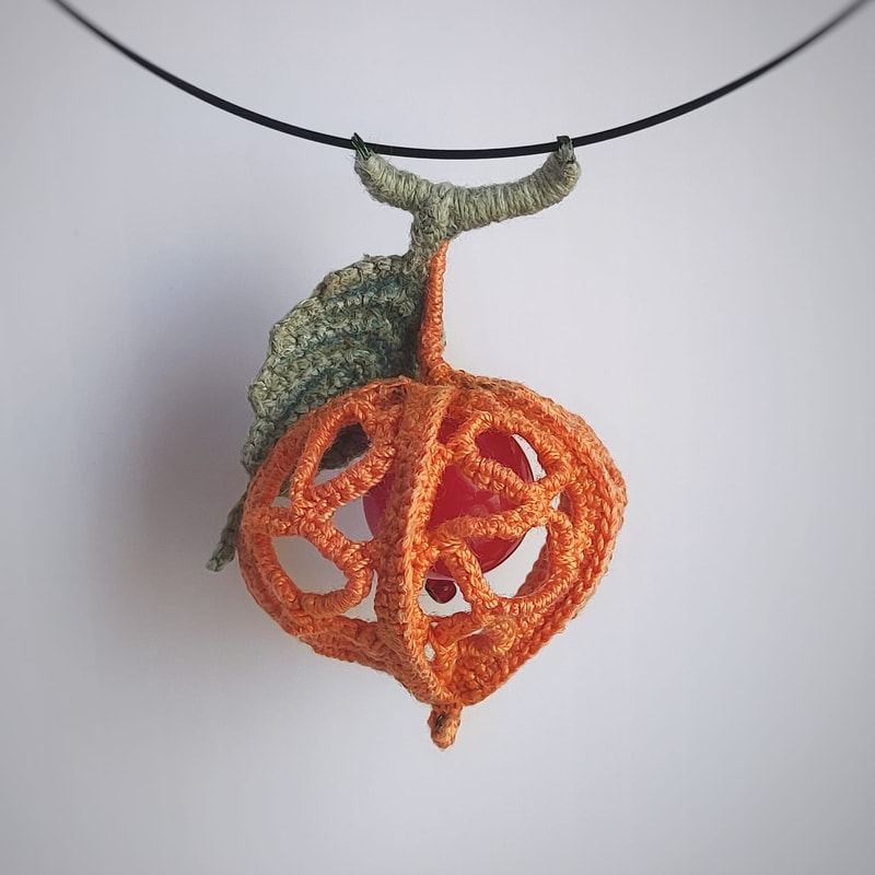 Physalis crochet pattern, flower pattern, fruit crochet tutorial, crochet pendant, crochet brooch, handmade flower DIY 4.jpg