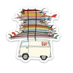 surfboard sticker | waterproof, vinyl decals | trendy, popular, vsco, aesthetic stickers