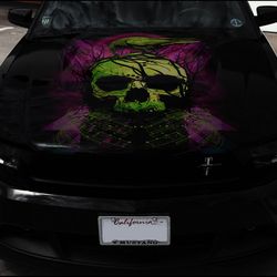 Vinyl Car Hood Wrap Full Color Graphics Decal Dark Skull Sticker