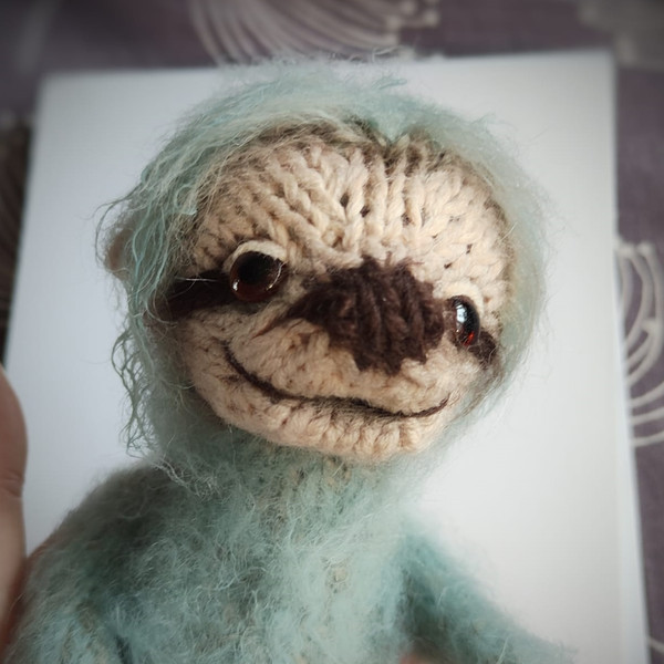 Sloth toy knitting pattern, knitted exotic animal, amigurumi, interior decor DIY, knitting tutorial, animal toy pattern 4.jpg