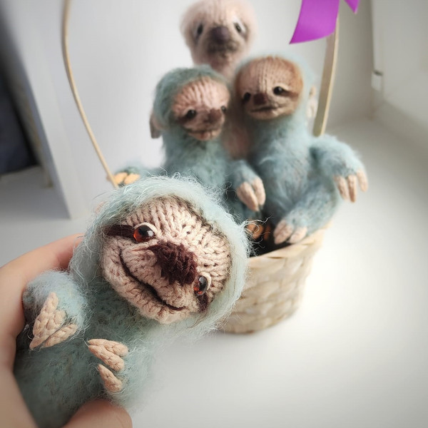 Sloth toy knitting pattern, knitted exotic animal, amigurumi, interior decor DIY, knitting tutorial, animal toy pattern 2.jpg