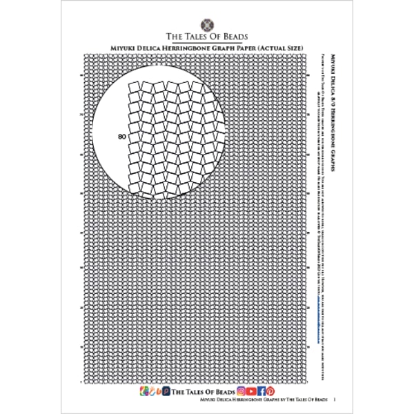 Herringbone Graph Paper Miyuki Delica / Actual Size Seed Bea | Inspire ...