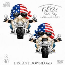 Biker Gnome Clip Art. Motorcycle Gnome. Digital Download. OliArtStudioShop