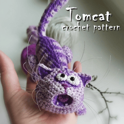 Tomcat crochet pattern, cat crochet pattern, amigurumi cat, funny crochet toy, crochet kitten, crochet cat, toy cat DIY