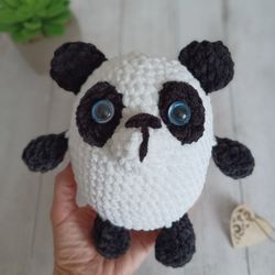 Crochet panda pattern, amigurumi panda, panda bear plushie pdf