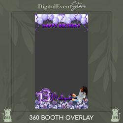 360 Purple Bday Overlay 13th Birthday 360 Photo Booth Ballons Girl Bday 360 Slomo Touchpix Diamonds Bday 360 Videobooth