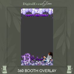 360 purple bday overlay 13th birthday 360 photo booth ballons girl bday 360 slomo touchpix diamonds bday 360 videobooth