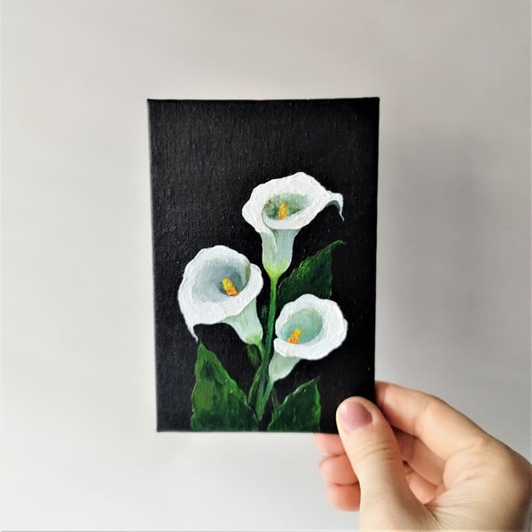 Calla-lily-painting-on-black-canvas-small-wall-decor-impasto-art-acrylic-texture.jpg