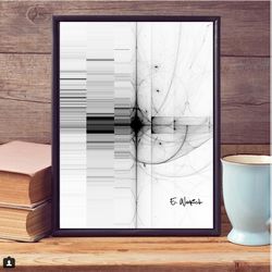 digital contaigion, black and white, fractal art, abstract art, art print, nerd art, fractals