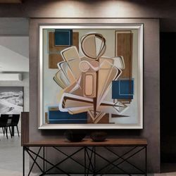 Abstract oil painting Large abstraction on wall Abstract artwork on canvas Abstract Art Cubism Figurative abstraction