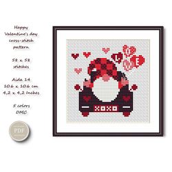 Valentine's Day Cross Stitch Patterns Heart Love Valentine's Day DIY Cross Stitch Digital File Download PDF-4 283