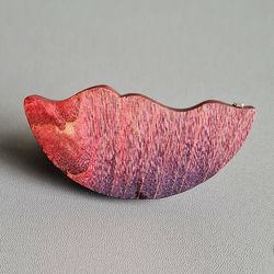 Pink wide wood ring