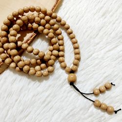 Handmade OAK wood rosary bracelet 108 beads, mala 108 beads for meditation, organic wood Prayer Rosary Bracelet