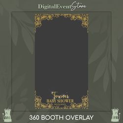 360 Baby Shower Overlay Gold Flowers Photo Booth Welcoming Baby Video Booth Custom Template Filter Baby Bday Overlay 360