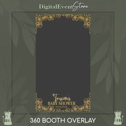 360 baby shower overlay gold flowers photo booth welcoming baby video booth custom template filter baby bday overlay 360