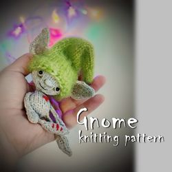 Christmas gnome knitting pattern, cute ghom, holiday decor, home decoration. new year gift, tutorial, guide, ebook, DIY