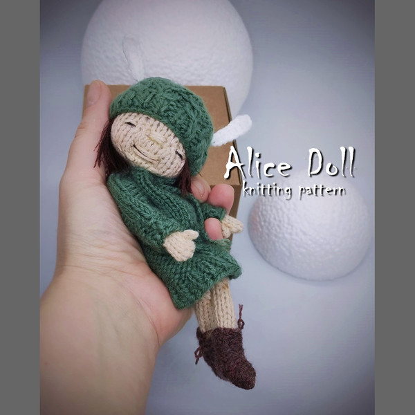Alice doll knitting pattern, cure knitted doll, amirurumi doll, knitting tutorial, toy for kids, nursery decor, ebook 1.jpg