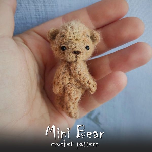 Mini Bear crochet pattern, cute small toy, dolls accessories, teddy bear pattern, amigurumi brooch, tutorial, ebook, DIY 1.jpeg