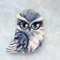 Needle-felted-snowy-owl-pin-for-women-Handmade-wool-bird-brooch