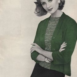 Vintage Knitting Pattern 175 Tri-Color Suit Women