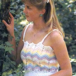 Vintage Crochet Pattern 173 Rainbow Camisole Women