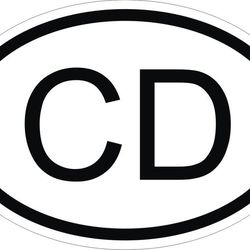 diplomatic corps cd country code oval sticker for bumper laptop book fridge motorcycle helmet toolbox door pc hard hat