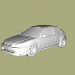 Beauty 1 3d Model Car STL 3D Printing Honda Civic Type R 1998