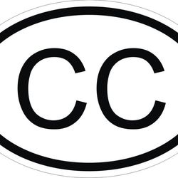 cc code oval sticker for bumper laptop book fridge motorcycle helmet door hard tool box locker pc