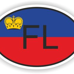 liechtenstein country code oval sticker with flag for bumper laptop book fridge motorcycle helmet door tool box locker