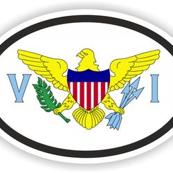 us virgin islands country code oval sticker with flag for bumper laptop book fridge motorcycle helmet door tool