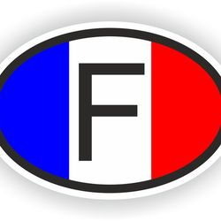 france country code oval sticker with flag for bumper laptop book fridge motorcycle helmet toolbox