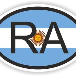 argentina country code oval sticker with flag for bumper laptop book fridge motorcycle helmet