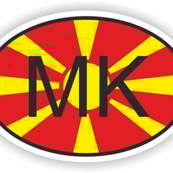 north macedonia country code oval sticker with flag for bumper laptop book fridge motorcycle helmet