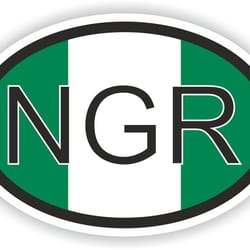 nigeria country code oval sticker with flag for bumper laptop book fridge motorcycle helmet door