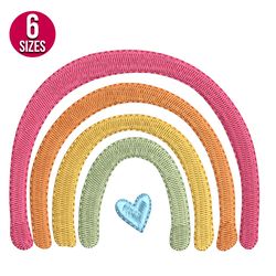 rainbow embroidery design, machine embroidery pattern, instant download