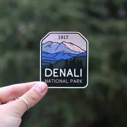 denali national park sticker, waterproof vinyl sticker, uv resistant decal