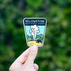 yellowstone national park sticker waterproof vinyl sticker, uv resistant decal