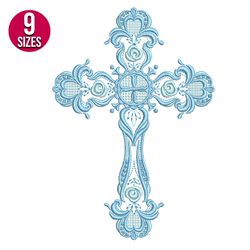 fancy cross embroidery design, machine embroidery pattern, instant download