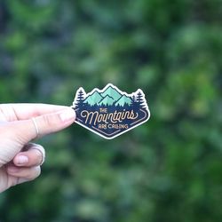 the mountains are calling sticker waterproof vinyl sticker, uv resistant decal