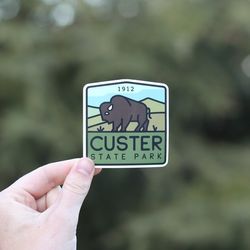 custer state park sticker waterproof vinyl sticker, uv resistant decal