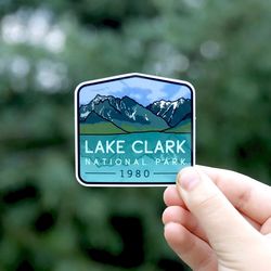 lake clark national park | waterproof vinyl sticker, uv resistant decal | located southwest of anchorage, alaska