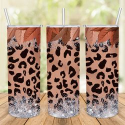 leopard 20 oz skinny tumbler sublimation design template cheetah leopard tumbler wrap, seamless leopard print - digital