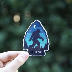 bigfoot believe sticker, waterproof waterproof vinyl sticker, uv resistant decal