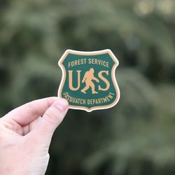 us forest service sasquatch department - waterproof waterproof vinyl sticker, uv resistant decal